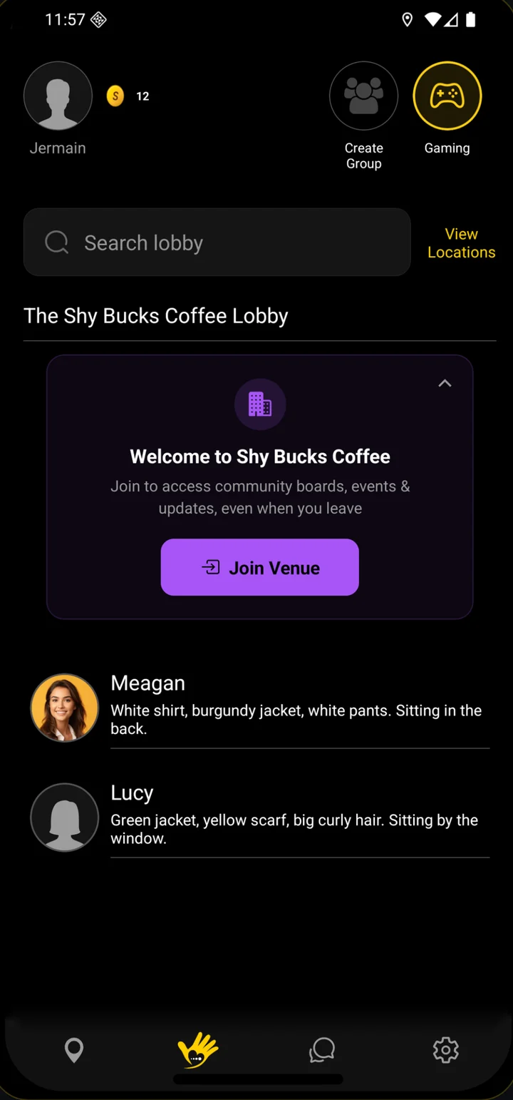 Shy building lobby