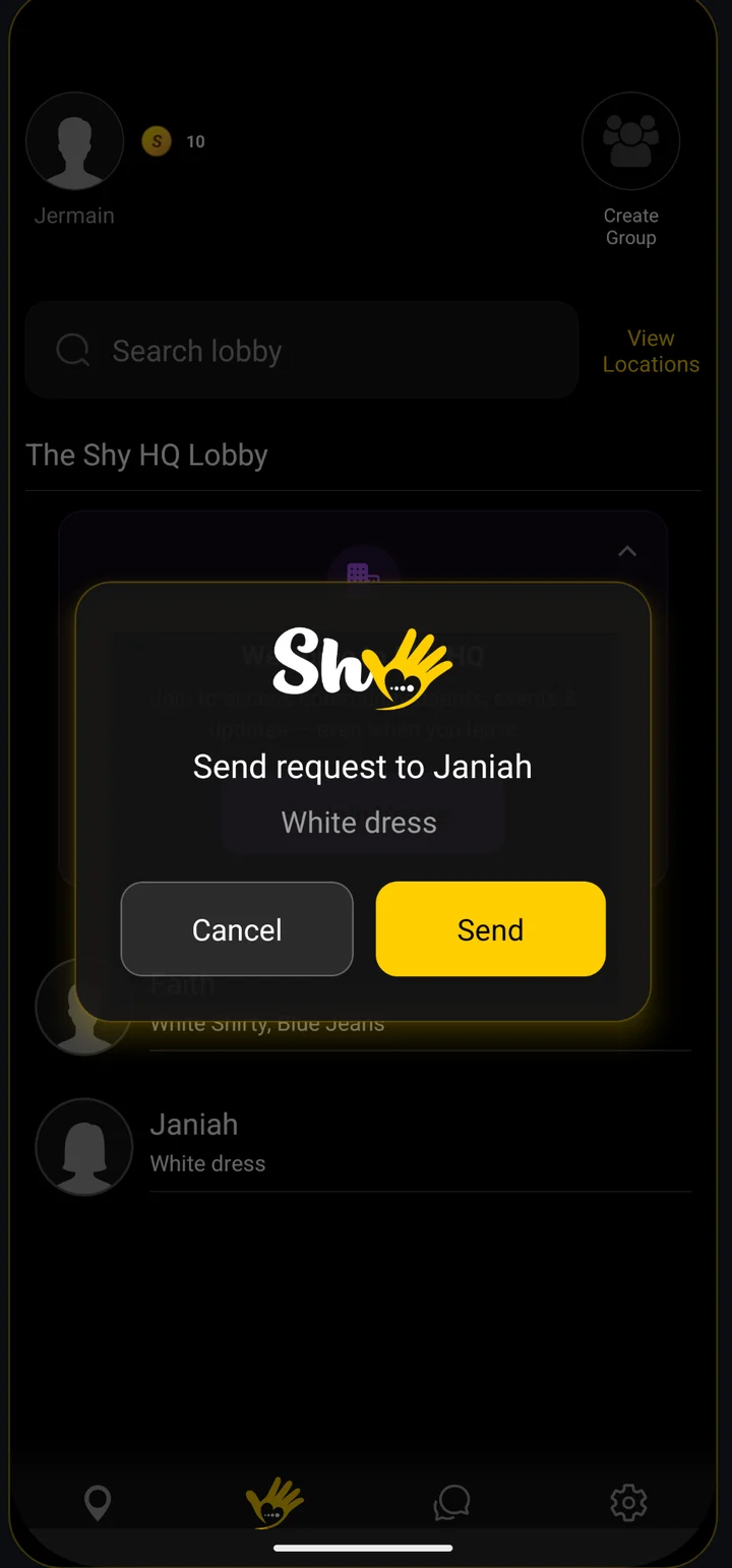Sending a chat request in Shy